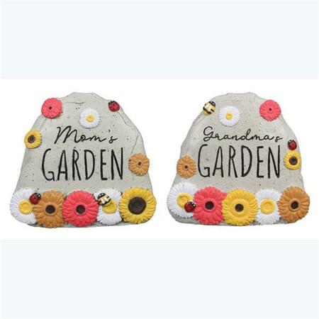 YOUNGS Cement Garden Flower Greeting Stone, 2 Assortment 73714